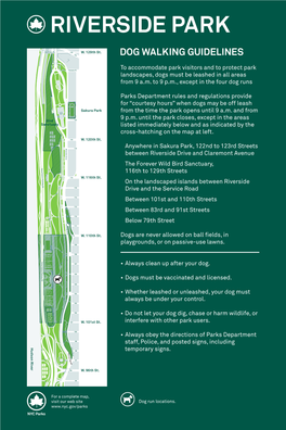 Riverside Park Dog Walking Guidelines