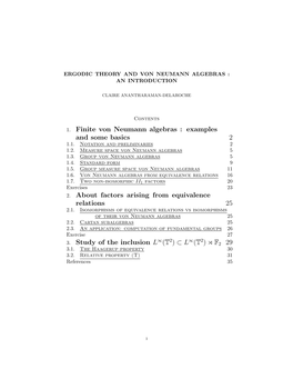 Finite Von Neumann Algebras : Examples and Some Basics 2 1.1