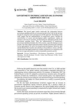 Government Spending and Non-Oil Economic Growth in the Uae