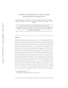 Circular Spectropolarimetric Sensing of Chiral Photosystems in Decaying Leaves