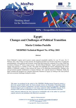 Egypt: Changes and Challenges of Political Transition