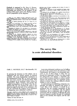 The Survey Film in Acute Abdominal Disorders