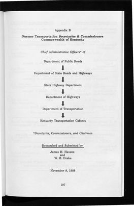 Appendix B: Former Transportation Secretaries & Commissioners