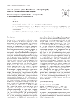 Two New Gastropod Genera (Porcellioidea, Archaeogastropoda) from the Lower Carboniferous of Belgium
