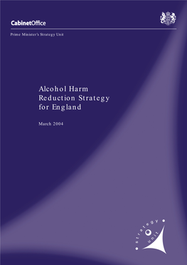 Alcohol Harm Reduction Strategy for England