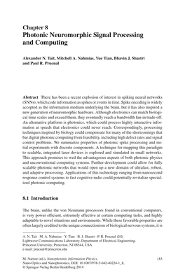 Chapter 8 Photonic Neuromorphic Signal Processing and Computing