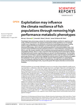 Exploitation May Influence the Climate Resilience of Fish Populations