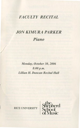 Faculty Recital Jon Kimura Parker