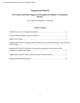 Supplemental Material Pit Latrines