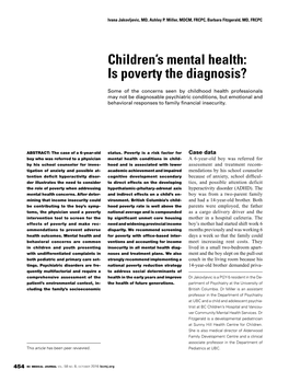 Children's Mental Health