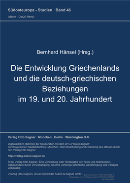 Die Entwicklung Griechenlands Und Die Deutsch-Griechischen Beziehungen Im 19