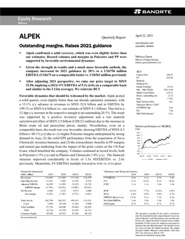 ALPEK Outstanding Margins