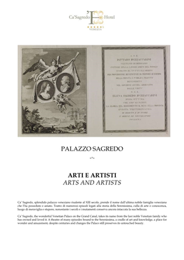 Palazzo Sagredo Arti E Artisti Arts and Artists