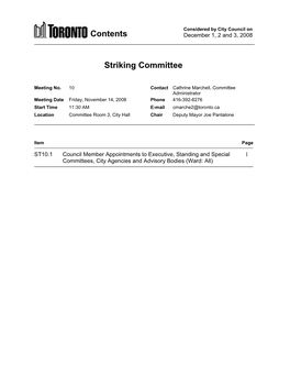 Committee Report December 1, 2 and 3, 2008