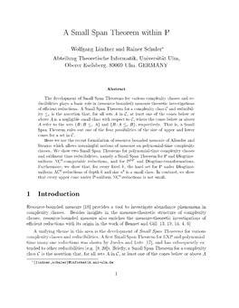 A Small Span Theorem Within P 1 Introduction