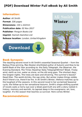 [PDF] Download Winter Full Ebook by Ali Smith