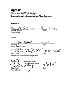 Agassiz National Wildlife Refuge Comprehensive Conservation Plan