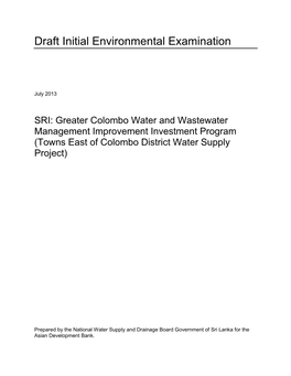Towns East of Colombo District Water Supply Project)
