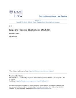 Scope and Historical Developments of Article 6