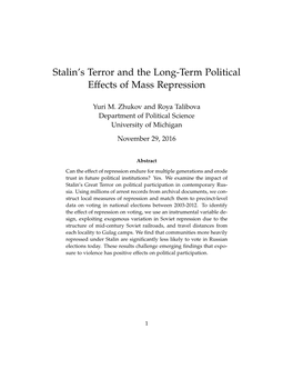 Stalin's Terror and the Long-Term Political