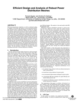 Efficient Design and Analysis of Robust Power Distribution Meshes