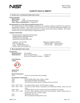 MSDS@Nist.Gov +1-703-527-3887 (International) Website