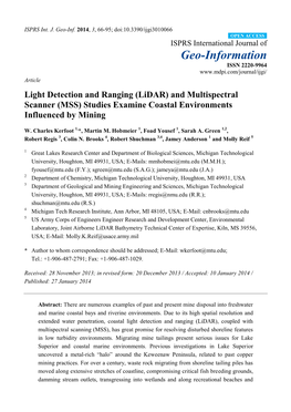 Lidar) and Multispectral Scanner (MSS) Studies Examine Coastal Environments Influenced by Mining