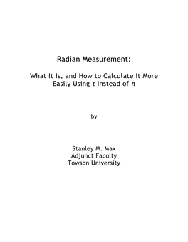Radian Measurement