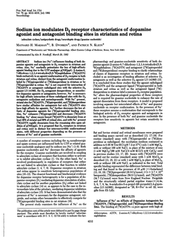 Sodium Ion Modulates D2 Receptor Characteristics of Dopamine Agonist