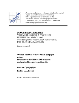 Implications for HIV/AIDS Infection and Control in a Metropolitan City