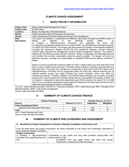 Climate Change Assessment