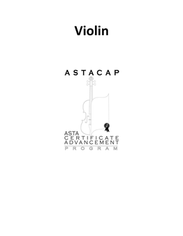 Violin: Foundation Level Performance Exam Requirements Duration of Examination: 10 Minutes