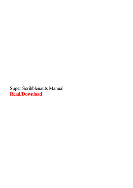 Super Scribblenauts Manual