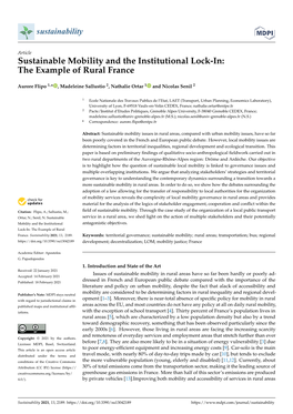 Sustainable Mobility and the Institutional Lock-In: the Example of Rural France