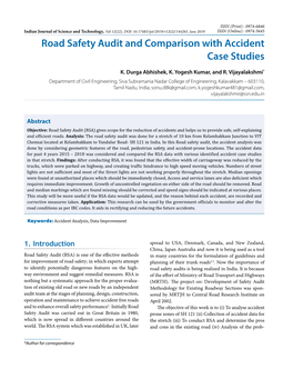 Road Safety Audit and Comparison with Accident Case Studies