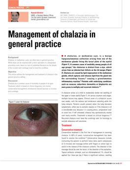 Management of Chalazia in General Practice