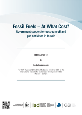 Fossil Fuels – at What Cost? Government Support to Upstream Oil and Gas Activities in Russia