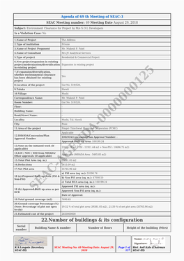 Environmental Clearance Yes Has Been Obtained for Existing Project 8.Location of the Project Gat No