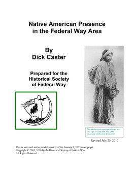 Native American Presence in the Federal Way Area by Dick Caster