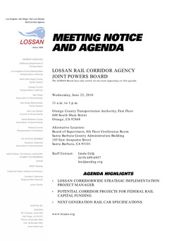 Meeting Notice and Agenda