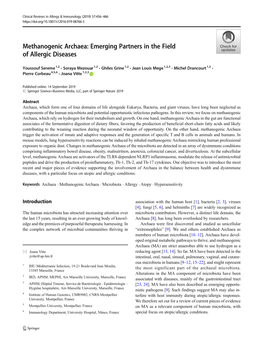 Methanogenic Archaea: Emerging Partners in the Field of Allergic Diseases