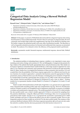 Categorical Data Analysis Using a Skewed Weibull Regression Model