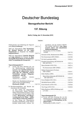 Stenografischer Bericht Der 137. Sitzung