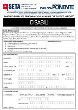 Modulo DISABILI 2021