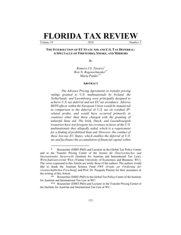 FLORIDA TAX REVIEW Volume 19 2016 Number 3