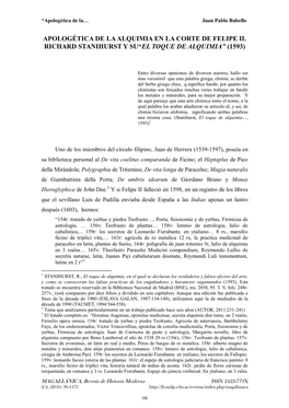 Pdf Apologética De La Alquimia En La Corte De Felipe II. Richard