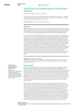 Early Accreta and Uterine Rupture in the Second Trimester