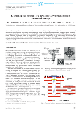 Electron Optics Column for a New MEMS-Type Transmission Electron Microscope