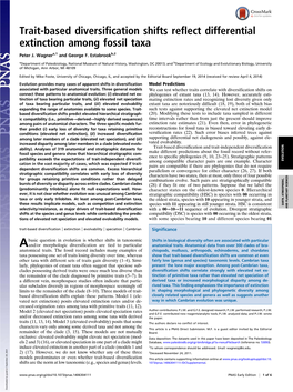 Trait-Based Diversification Shifts Reflect Differential Extinction Among Fossil Taxa