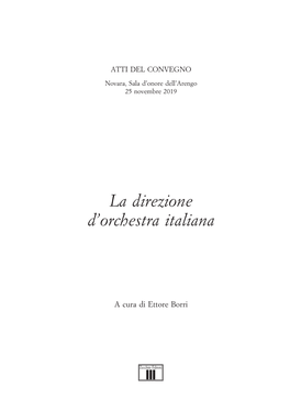 La Direzione D'orchestra Italiana